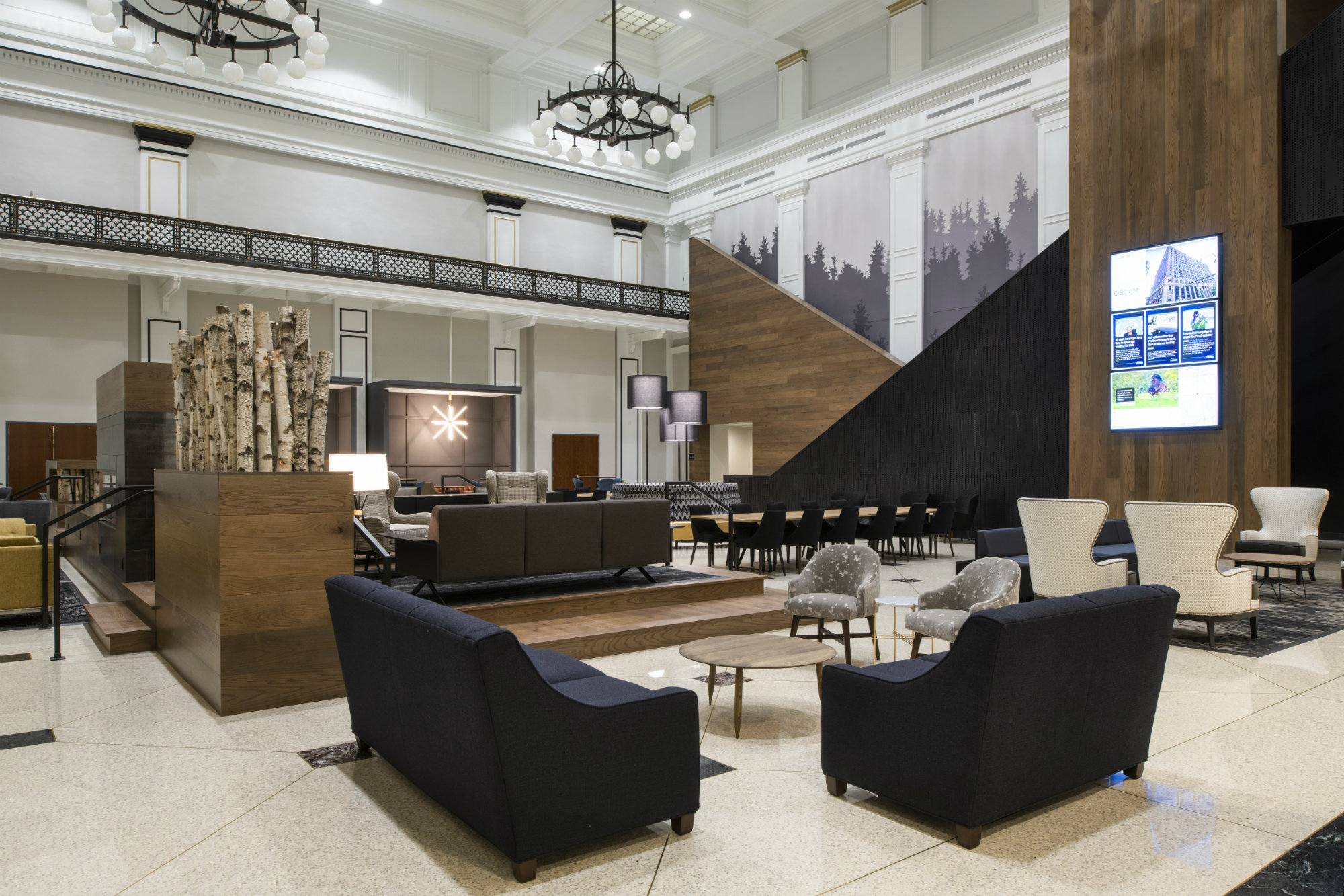 Great Hall seating beneath the mezzanine
