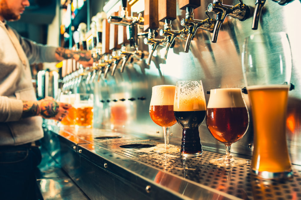 Craft beer taps